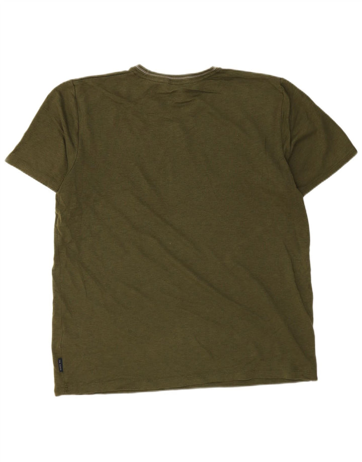 T-shirt da uomo Ted Baker taglia 4 grande in cotone kaki