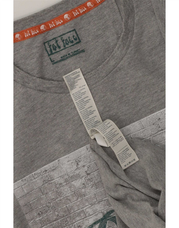 T-shirt grafica da uomo Fat Face Top grande poliestere grigio
