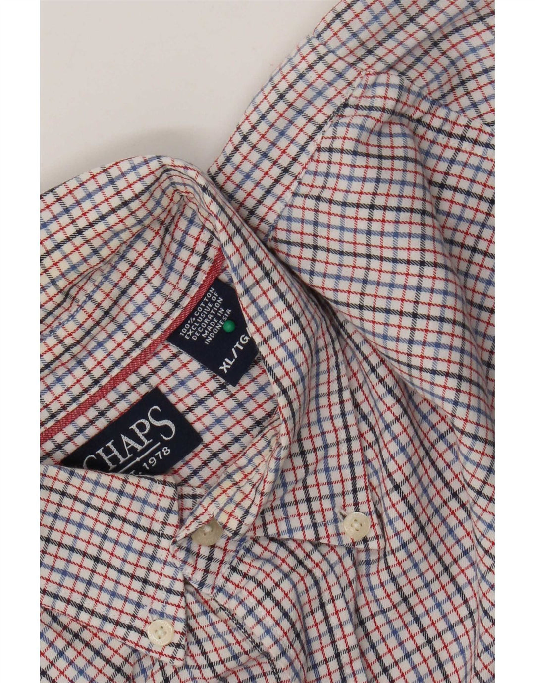 Camicia da uomo in flanella Chaps XL in cotone a quadri rossi