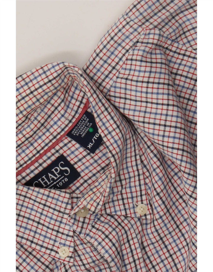 Camicia da uomo in flanella Chaps XL in cotone a quadri rossi