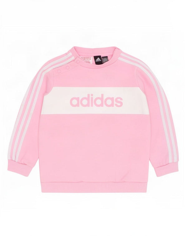 Felpa grafica Adidas da bambina, 12-18 mesi, color block rosa