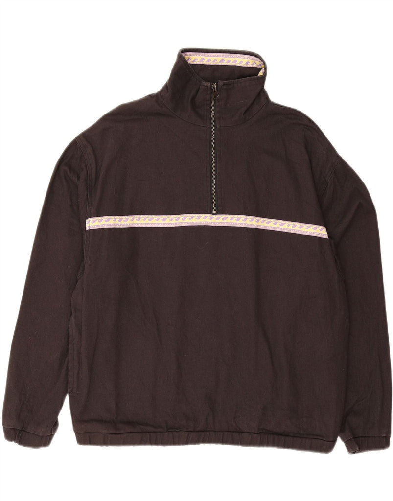 BILLABONG Womens Oversized Graphic Anorak Jacket UK 14 Medium Brown Cotton Vintage Billabong and Second-Hand Billabong from Messina Hembry 