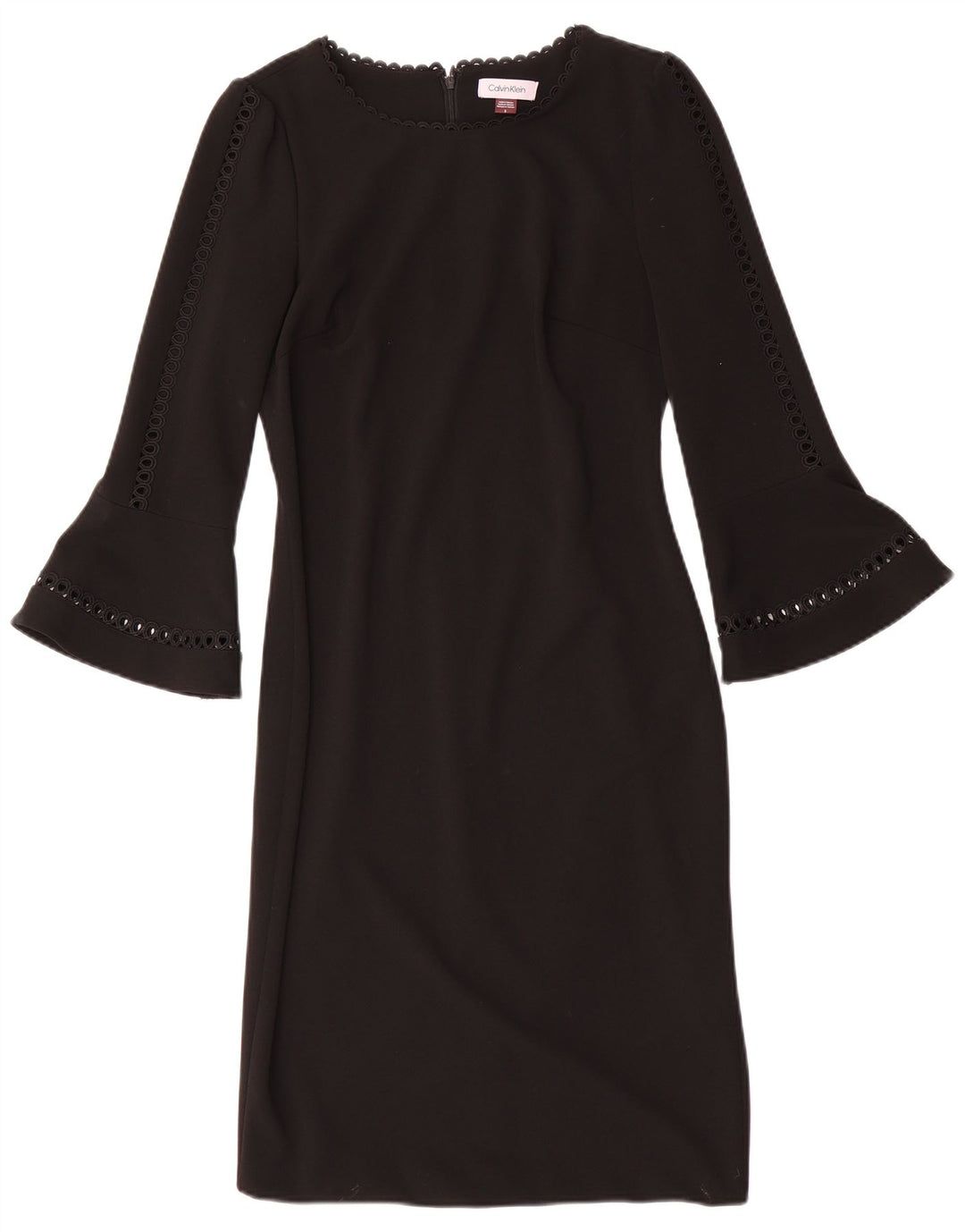 CALVIN KLEIN Abito tubino con maniche a 3/4 da donna US 8 Medio Nero Poliestere