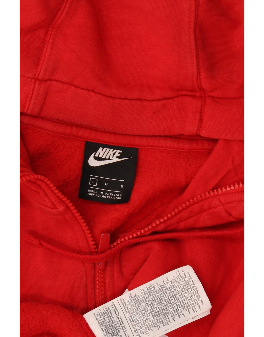 Felpa con cappuccio e zip Nike da uomo grande in cotone rosso