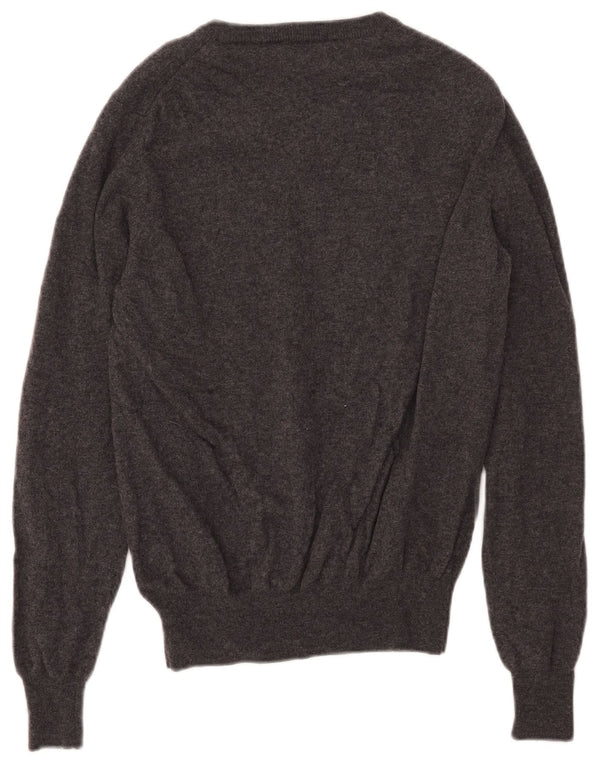 Fred Perry Mens V-Neck Jumper Sweater Medium Grey Wool