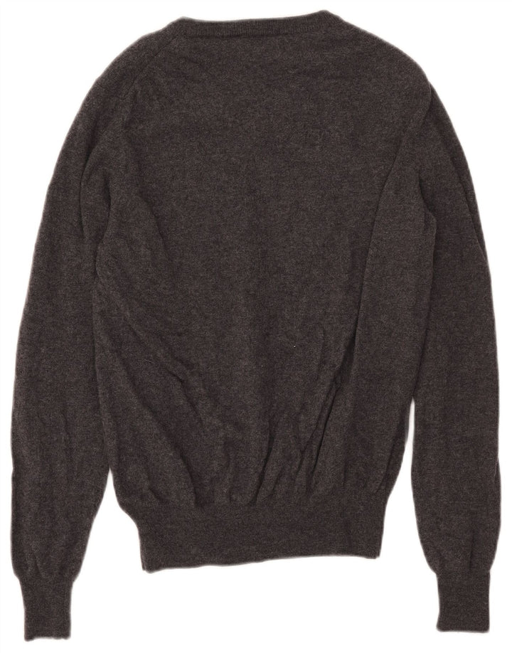 Maglione da uomo con scollo a V Fred Perry in lana grigio medio