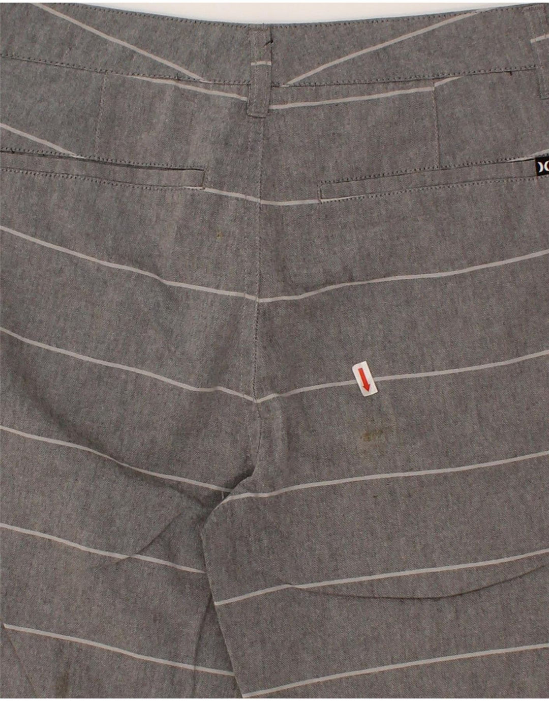 HURLEY Mens Chino Shorts W28 Small Grey Striped Cotton Vintage Hurley and Second-Hand Hurley from Messina Hembry 