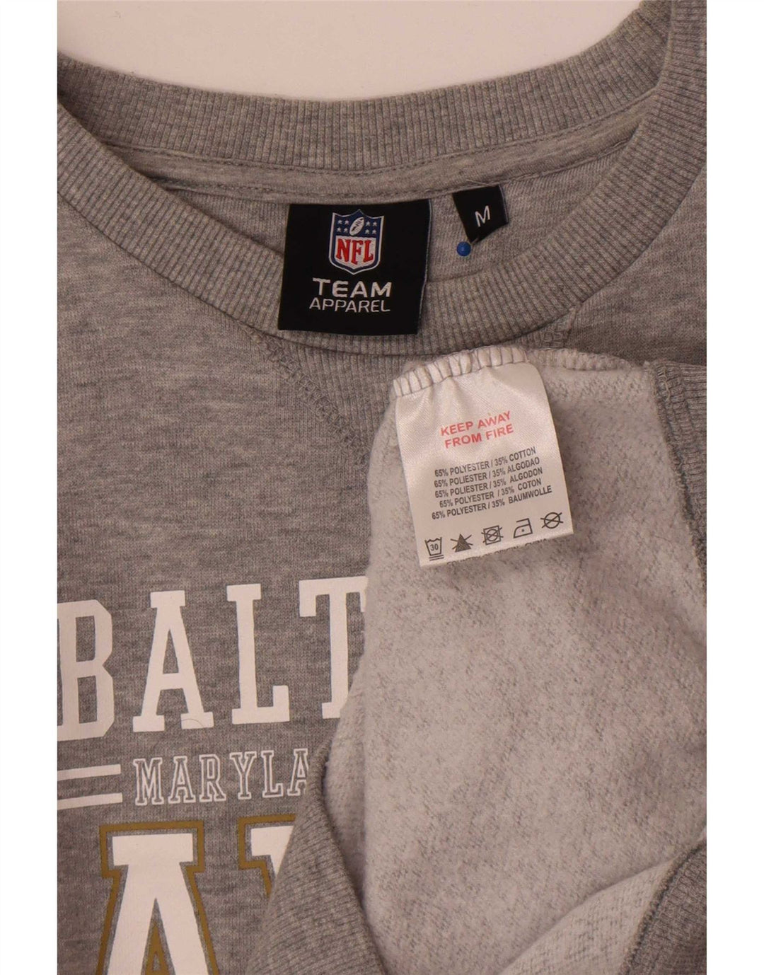 Felpa grafica da uomo dei Baltimore Ravens della NFL, maglione grigio medio chiazzato