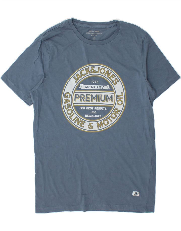 JACK & JONES Mens Graphic T-Shirt Top Large Blue Cotton Vintage Jack & Jones and Second-Hand Jack & Jones from Messina Hembry 