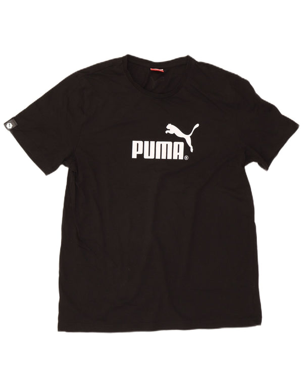 T-shirt grafica da uomo Puma Top grande in cotone nero