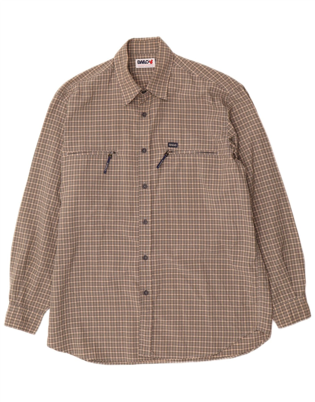 Camicia da uomo Bailo taglia 41 poliammide a quadri grigi grandi