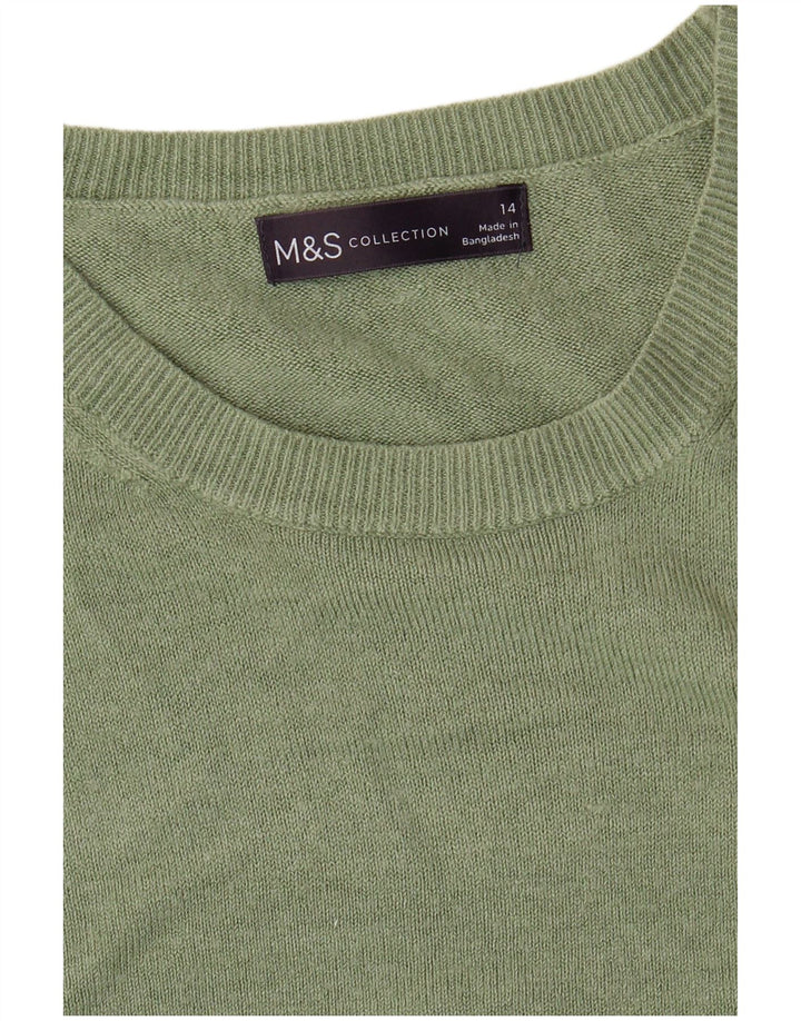 Maglione maglione con scollo a barca da donna Marks & Spencer UK 14 Verde medio
