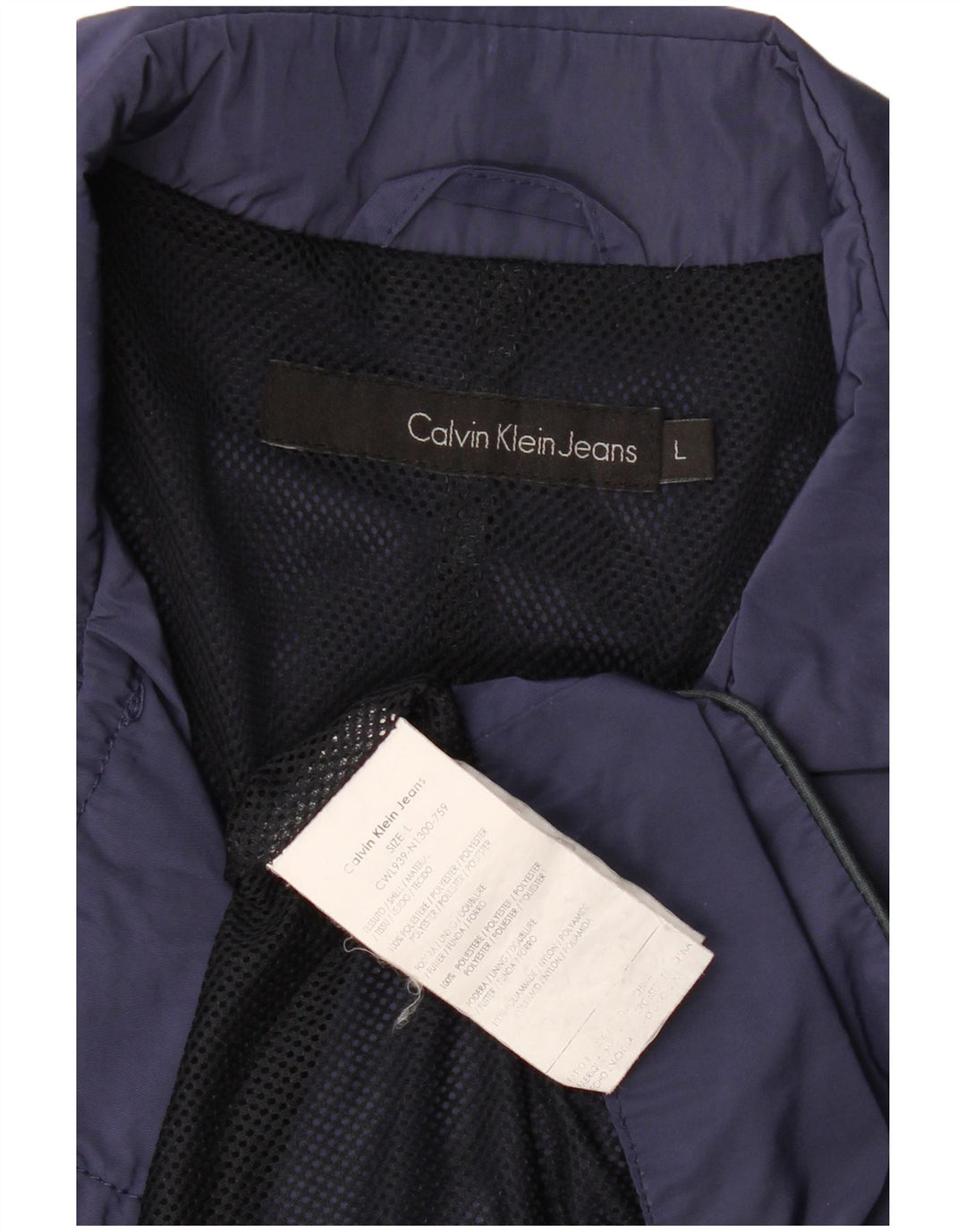 Trench da donna Calvin Klein Jeans UK 14 grande poliestere blu navy