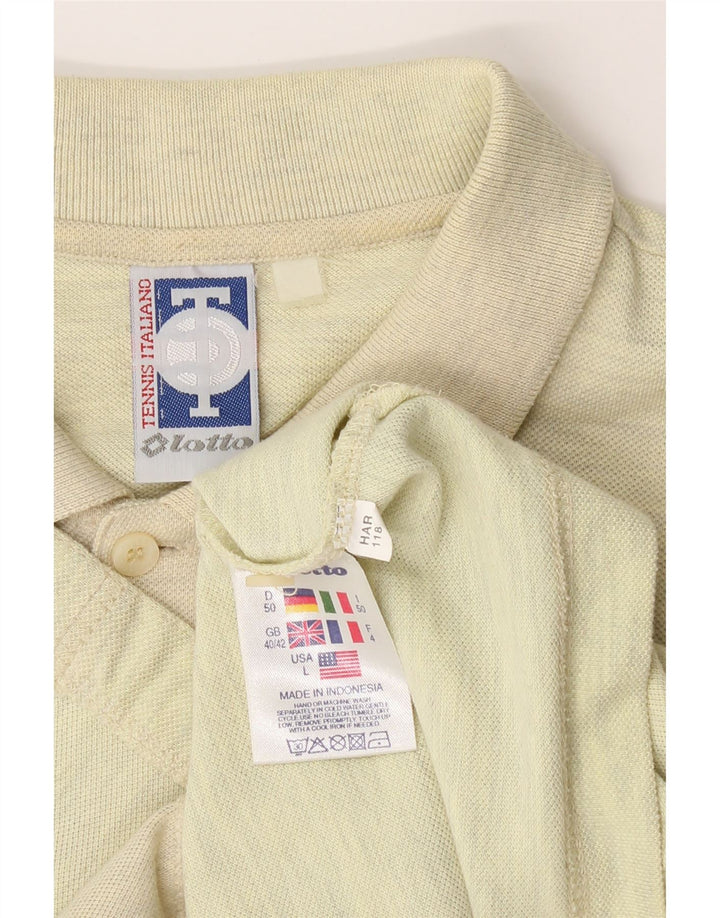LOTTO Mens Short Sleeve Shirt UK 40/42 Medium Yellow Polyester Vintage Lotto and Second-Hand Lotto from Messina Hembry 