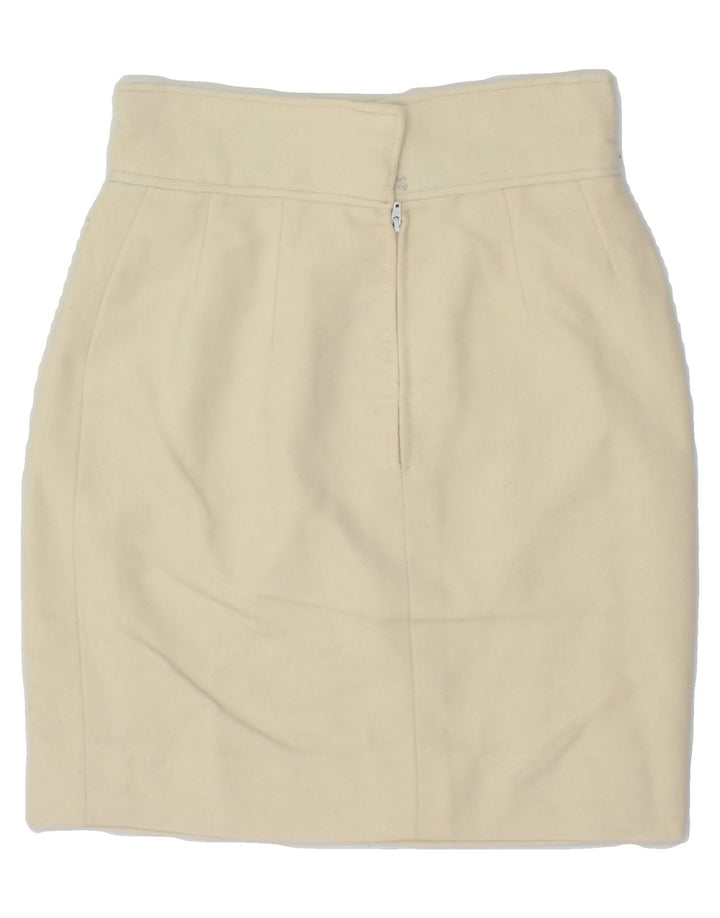 VINTAGE Womens Pencil Skirt W26 Small Off White Vintage Vintage and Second-Hand Vintage from Messina Hembry 