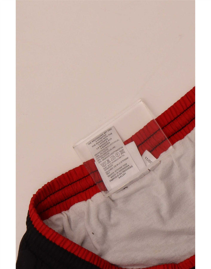 Pantaloncini sportivi Adidas da uomo grandi in poliestere color block nero