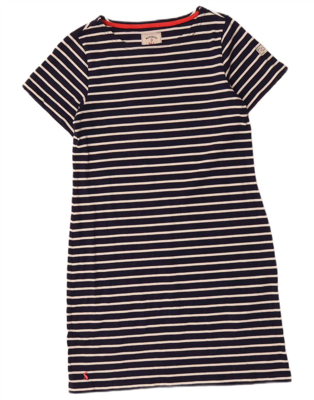 JOULES Abito T-shirt da donna UK 12 Medio cotone a righe blu navy