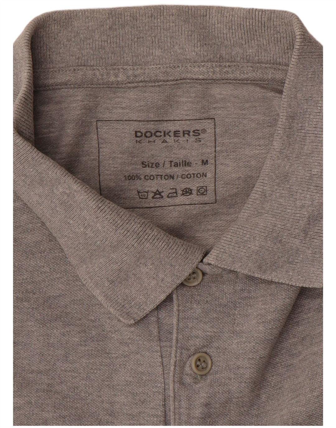 DOCKERS Polo da uomo kaki in cotone screziato grigio medio