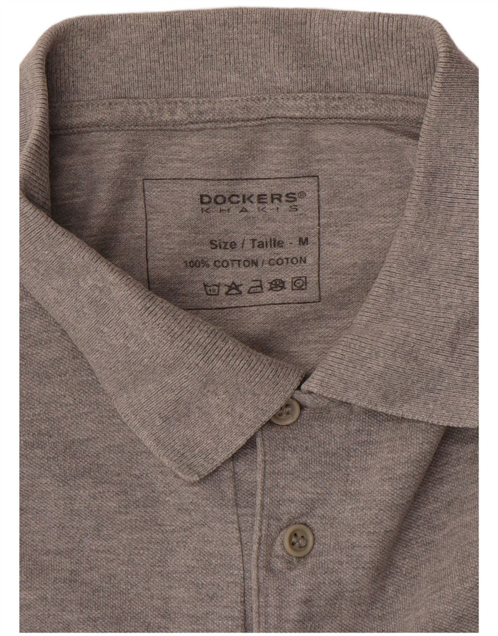DOCKERS Polo da uomo kaki in cotone screziato grigio medio