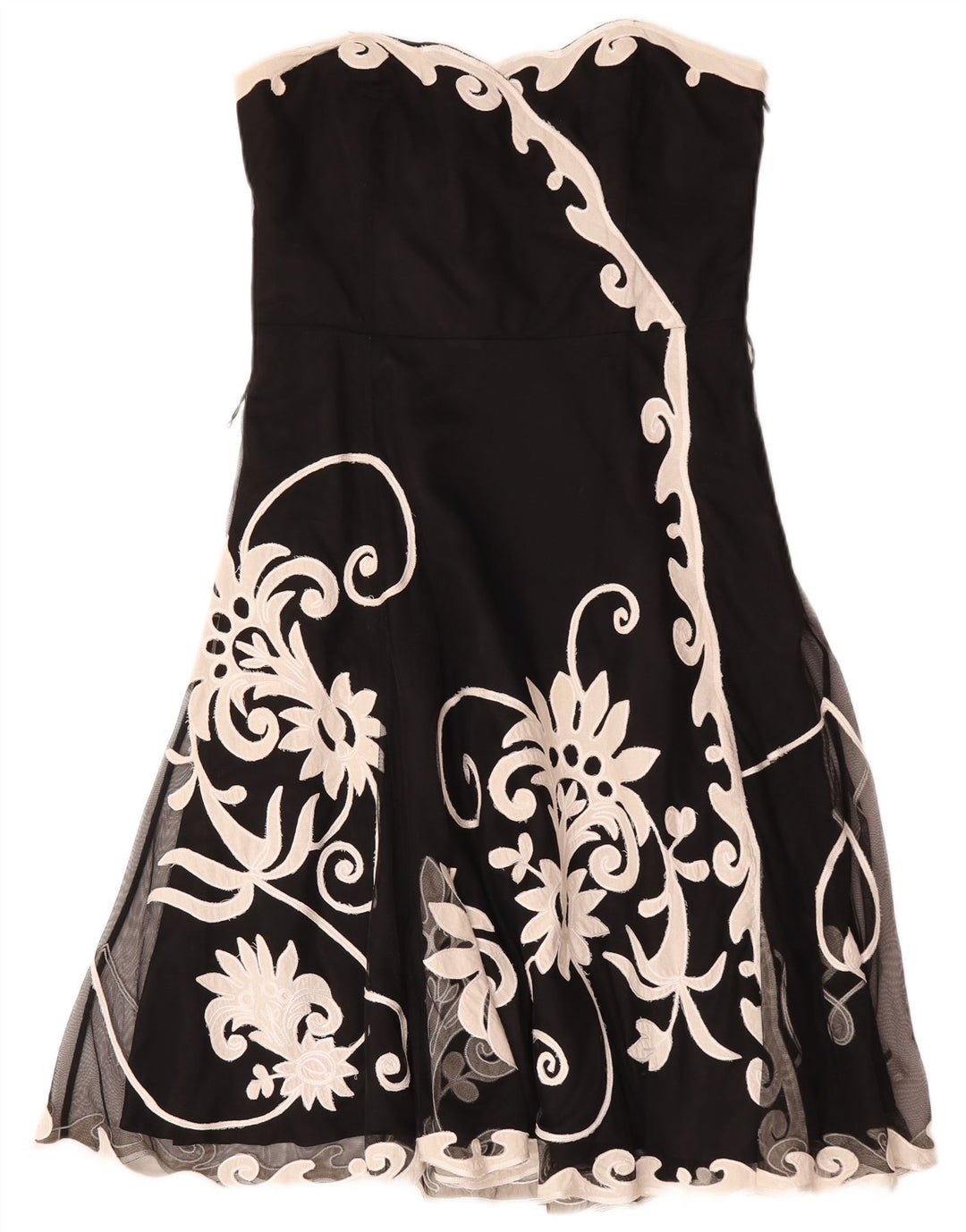 Abito senza spalline da donna Coast UK 16 Grande poliestere floreale nero