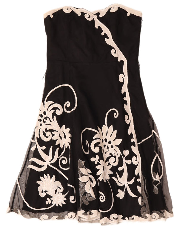Abito senza spalline da donna Coast UK 16 Grande poliestere floreale nero