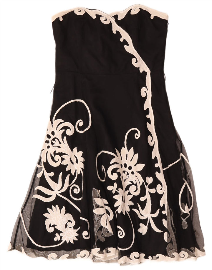 Abito senza spalline da donna Coast UK 16 Grande poliestere floreale nero