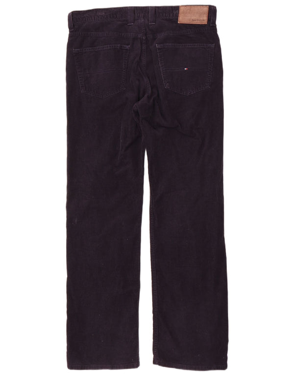 Pantaloni dritti in velluto a coste da uomo Tommy Hilfiger W34 L32 cotone blu navy