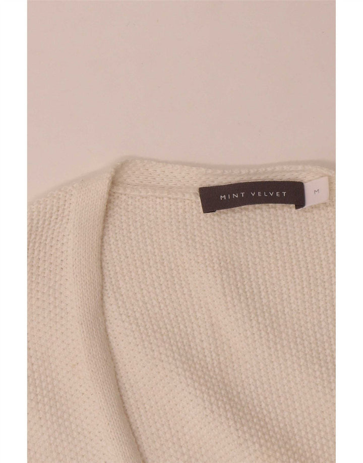 MINT VELVET Maglione cardigan lungo oversize da donna UK 14 Medio Bianco