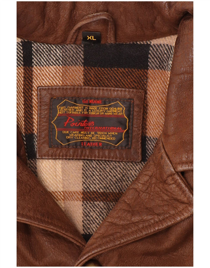 Giacca in pelle vintage da uomo UK 42 XL in pelle marrone