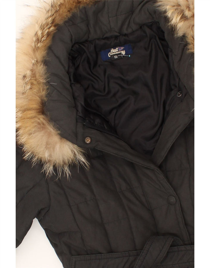 BEST COMPANY Womens Padded Coat UK 10 Small Black Polyester Vintage Best Company and Second-Hand Best Company from Messina Hembry 