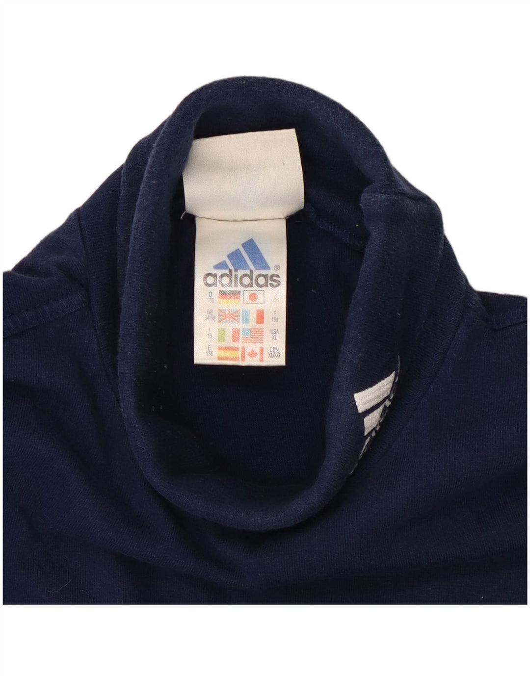 Maglia Adidas Ragazzo Manica Lunga 14-15 Anni Blu Navy Cotone