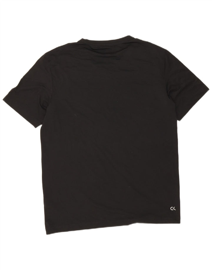 T-shirt grafica da uomo Calvin Klein Top in poliestere color block medio nero