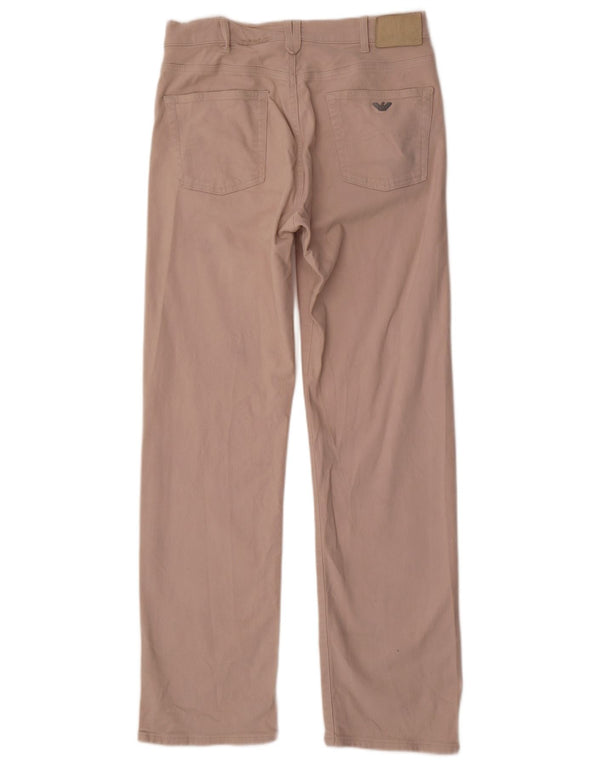 Pantaloni casual dritti da uomo Armani W34 L33 in cotone beige