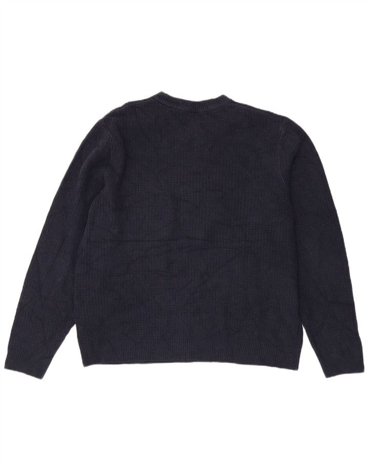 Maglione maglione girocollo da uomo Marks & Spencer grande acrilico blu navy