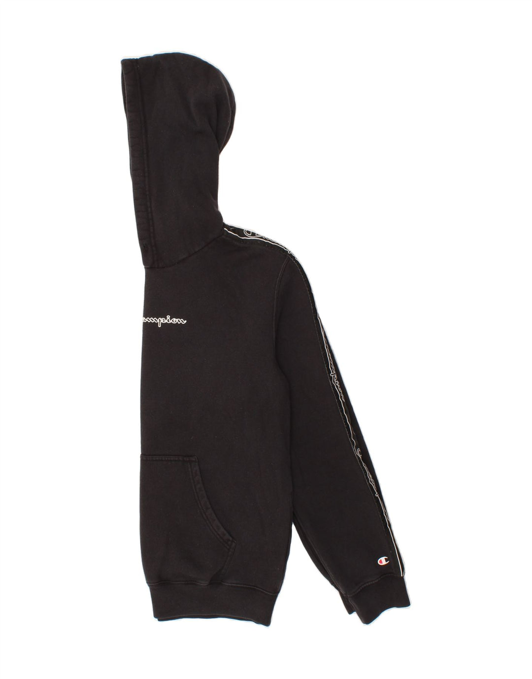 CHAMPION Mens Graphic Hoodie Jumper Medium Black Cotton Vintage Champion and Second-Hand Champion from Messina Hembry 