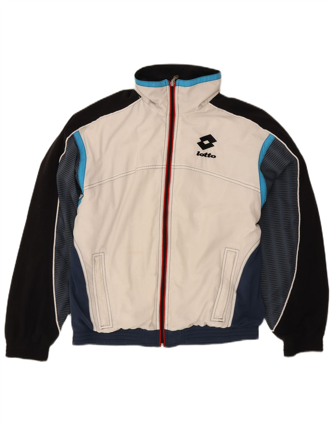 Giacca da ginnastica da uomo Lotto Small in poliestere color block bianco