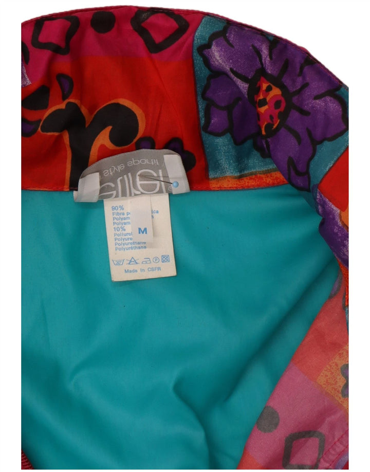 ETIREL Impermeabile oversize con cappuccio da donna UK 14 Rosa medio floreale anni '80