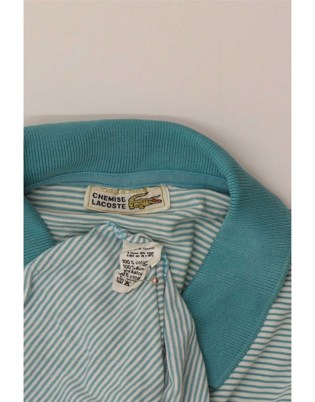 Polo da uomo Lacoste in cotone a righe blu medio