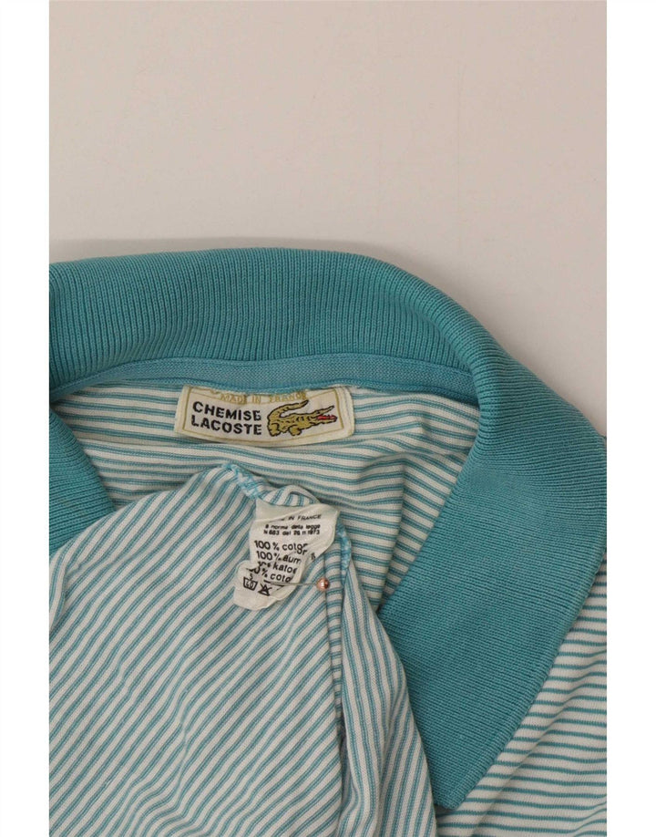 Polo da uomo Lacoste in cotone a righe blu medio