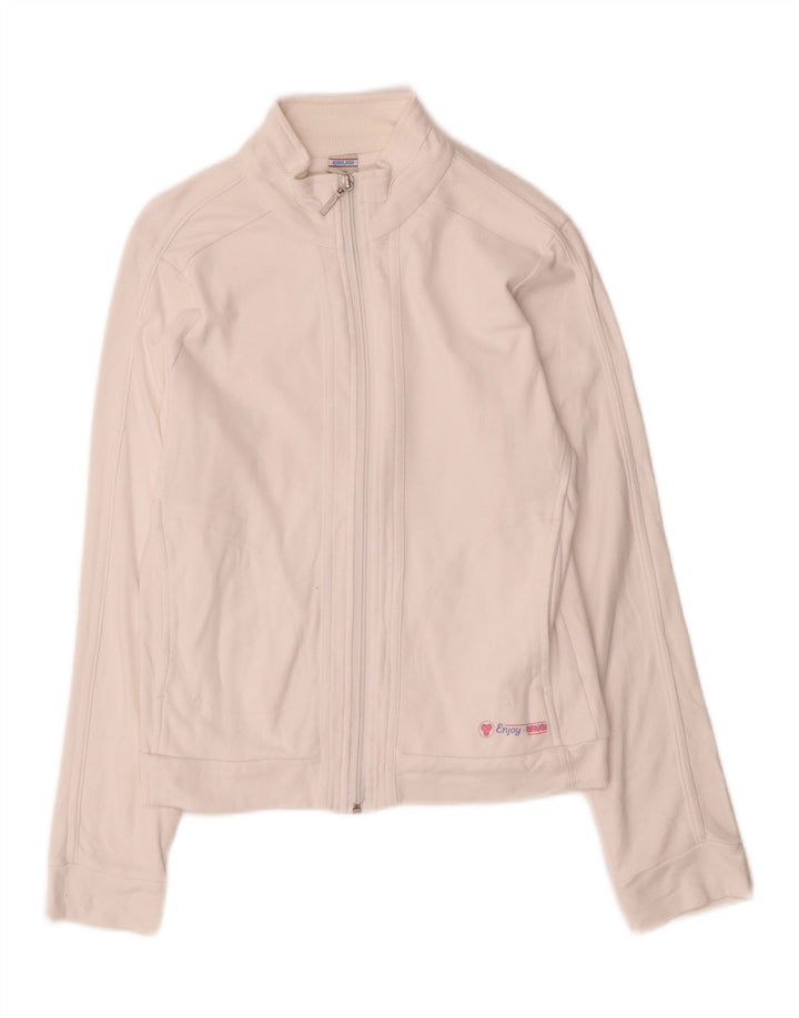 Giacca da ginnastica da donna Brugi UK 10 piccola in cotone bianco