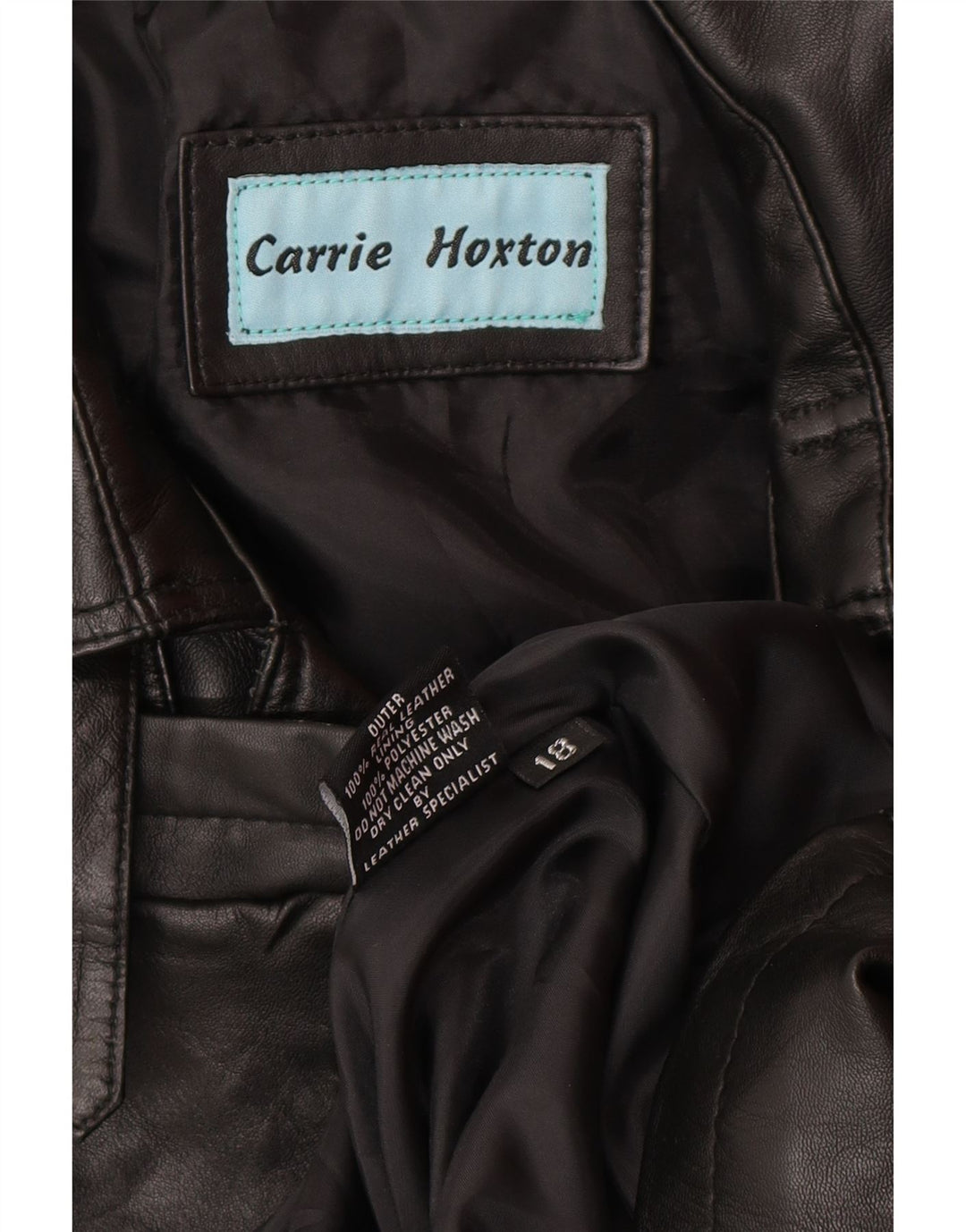 CARRIE HOXTON Giacca doppiopetto da donna UK 18 XL Pelle nera