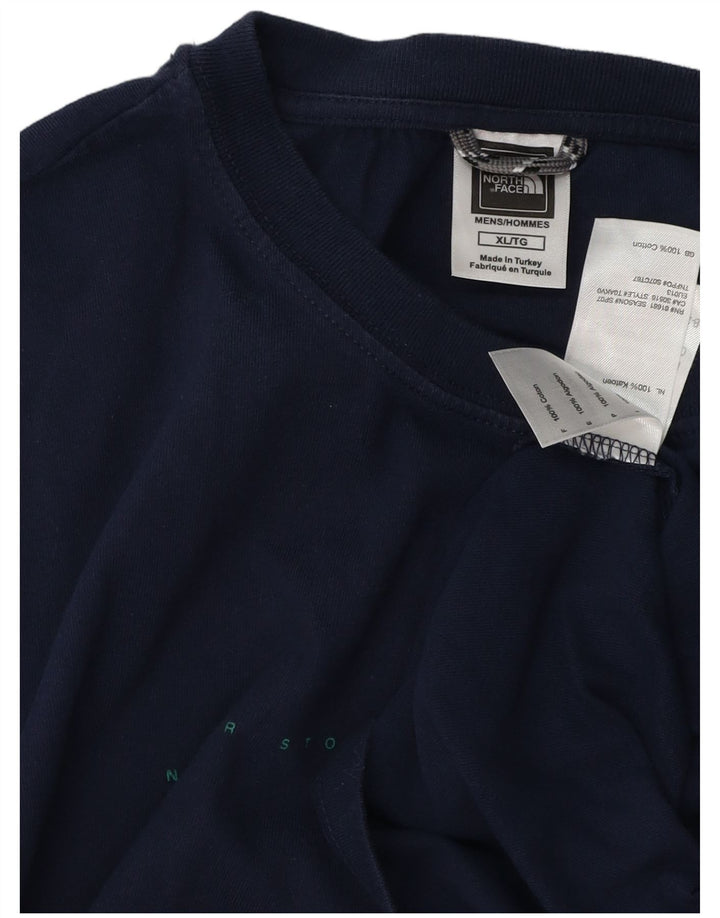 THE NORTH FACE T-shirt da uomo Top XL in cotone blu navy