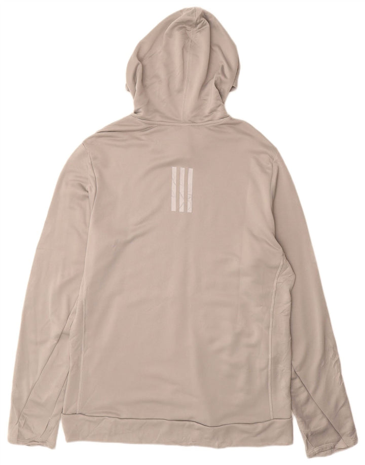 Giacca da ginnastica da uomo Adidas grande in poliestere grigio