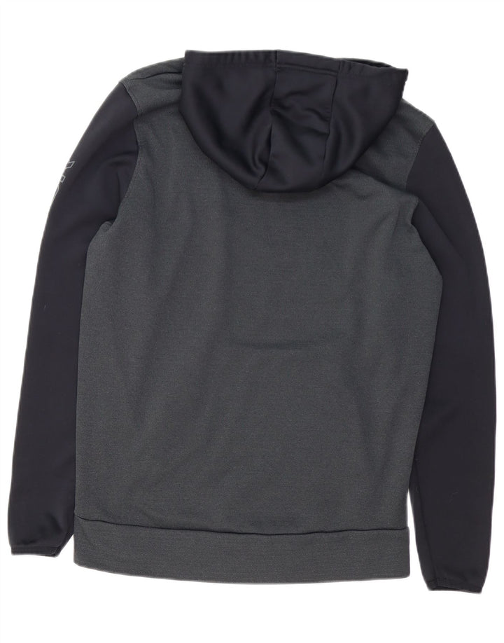 UNDER ARMOUR Maglione con cappuccio grafico Cold Gear da uomo piccolo grigio a blocchi di colore