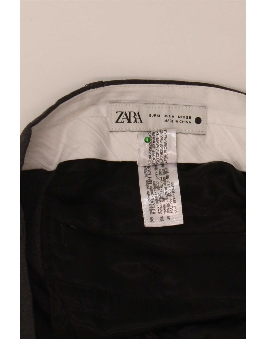 Pantaloni casual dritti da uomo Zara medi W32 L29 poliestere grigio