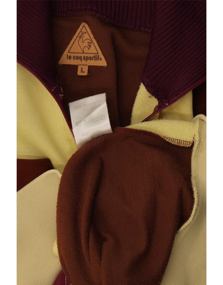 Giacca da ginnastica da uomo Le Coq Sportif grande in poliestere color block giallo