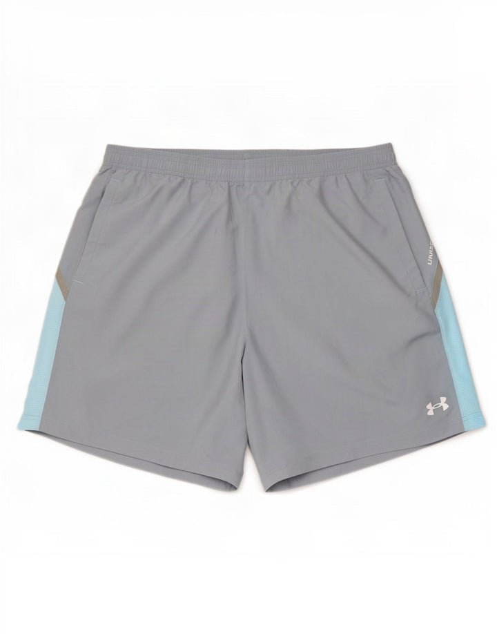 Pantaloncini sportivi da uomo Under Armour XL Poliestere color block grigio