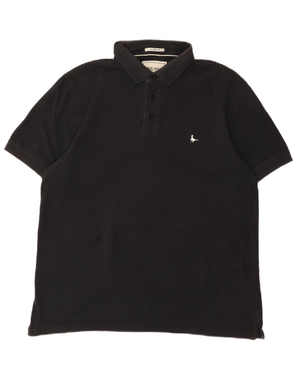 Polo da uomo dalla vestibilità classica Jack Wills, grande, in cotone nero
