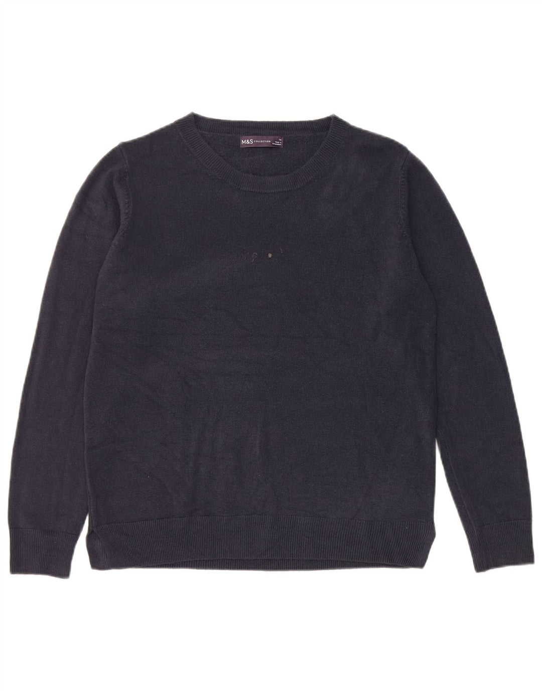 Maglione maglione con scollo a barca da donna Marks & Spencer UK 14 blu navy medio