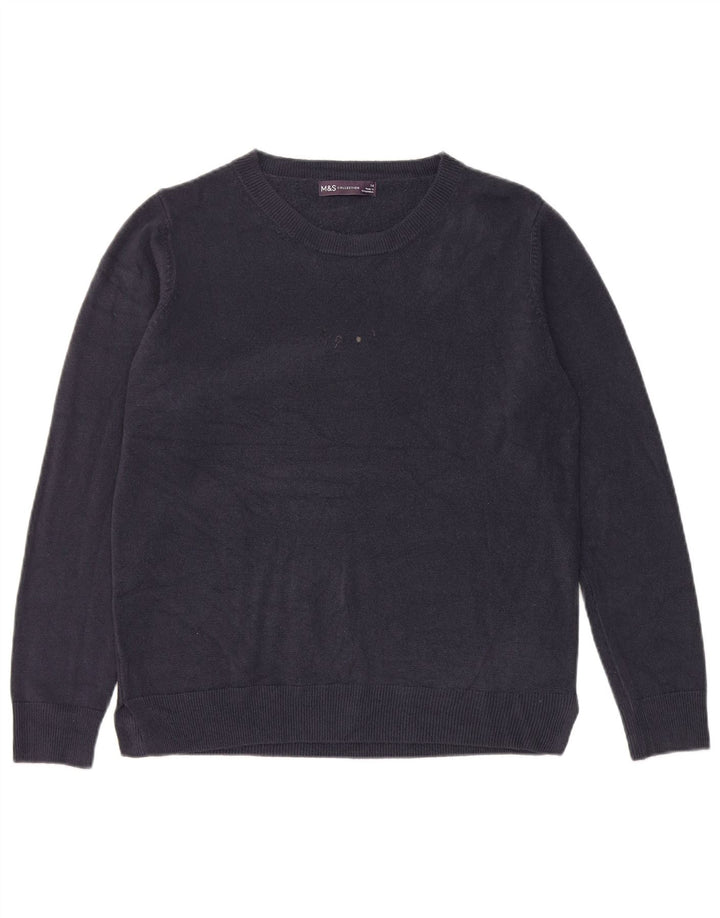 Maglione maglione con scollo a barca da donna Marks & Spencer UK 14 blu navy medio